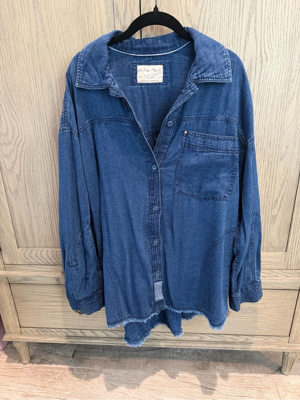 We The Free Washed Indigo Denim Shirt